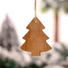 زينة عيد الميلاد DIY خشبي هدية الهدية شجرة المنزل ترتيب زخرفة الخشب ألوان قلادة رقائق نحت