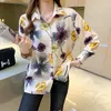 Camicette da donna Summer Long Sleeve Office Wear Camicia da donna elegante in chiffon con stampa floreale S-XL Camisa Feminina