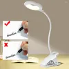 Table Lamps Study Eye Care Clip On 9 Brightness 3 Color Modes LED Reading Light Bedroom Desk Lamp Touch Switch Students USB Rechargeable