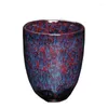 Cups Saucers Japanese-Style Ceramic Cup Single Large Jianzhan Glaze Kiln Tea Set Master Colorful Gift 250ml