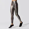 Pantalon actif Legging en similicuir extensible Femme Yoga Sexy Collant taille haute Crayon Pantalon moulant