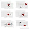 인사말 카드 발렌타인 카드 심장 인쇄 편지 봉투와 함께 청동 웨딩 기념일 기념일 선물 DIY 드롭 배달 홈 정원 fe dhtts