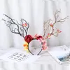 Hair Accessories Christmas Elk Headpiece Headband Women Girls Cartoon Floral Flowers Antlers Headwear Gift Princess Po Cosplay Ornament