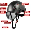 ゴーグル付きカーボンファイバーパターン安全ヘルメット建設ハードハットバイザーエンジニアキャップABSワークメン