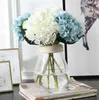 New 47cm Artificial Hydrangea Flower Head Fake Silk Single Real Touch Hydrangeas for Wedding Centerpieces Home Party Decorative Flowers