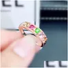 Cluster Rings Natural Real Colorf Tourmaline Country Ring на одно ювелирные изделия 0,15CTX5PCS GEMSTONE 925 SERLING SIER FINA