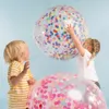 Party-Dekoration, 91,4 cm, transparente Latex-Konfetti-Luftballons, Hochzeit, Geburtstag, Dekorationen, Kinder-Ballon, Babyparty, Thema, Dekoration, Zubehör