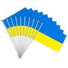 Bannerflaggor 20x30 cm Ukraina handh￥llen mini flagga med vit polig liv och bleknar resistent country country bunting h￥llbar droppe dh51p