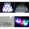 Copas de vino Led Intermitente Taza resplandeciente Agua Líquido Activado Lightup Cerveza Taza de vidrio Fiesta luminosa Bar Bebida Decoración de Navidad Dr Dh6Ev