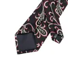 Bow Ties SN-1671 Hi-Tie Classic Black Floral Tie Set för män handgjorda silke jacquard vävda slips ficka torg manschettknappar till försäljning