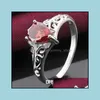 Solitaire Ring Rings for Women Cubic Zirconia 925 China Beautif Wholesale Wedding Crystal Red Sier Diamond Gemstone Drop Delivery Jew DHZ0P