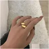 Cluster Rings Creative Cross Geometric Gold Glossy Women Ring Minimalist 925 Sterling Sier Jewelry Wedding Party Accessories Wife Dr Dh2Gm