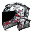 Motorhelmen Volledig helm Venom Men Dubbele lens Motorcross Accessoires Motorbike dot goedgekeurd Bluetooth Antifog 702