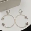 Boucles d'oreilles rétro à grand cercle pour femmes, bijoux en forme de squelette, Aretes de styliste, crâne, marque classique, cadeau de fête de mariage, 508