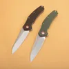 G0115 Flipper Folding Knife 8Cr14Mov Satin Tanto Point Blade G10 with Stainless Steel Handle Ball Bearing Fast-opening EDC Pocket Knives