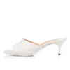 Lyx och utsökt kvinnors högklackade sandaler 55mm casual läderdesign Elegant bröllopsfest klänning öppen tå låda EU 35-43