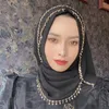 Vêtements ethniques Demoiselle d'honneur Mariage Musulman Diamants faits à la main Fringe Hijabs