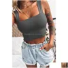 Andere Heimtextilien Damen Einfarbig Sexy Weste Casual Crop Top Inventar Großhandel Drop Lieferung Gartentextilien Dhtmz