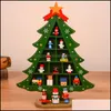 Рождественские украшения дерево дерево настольное украшение Diy деревянный красный зеленый рождественский дизайн мультфильм Санта -снеговик Стол Стол Декор доставка DHVDY