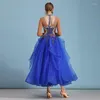 Stage Wear Ballroom Dance Competition Jurken Women Waltz Standard Tango Foxtrot Performance Clothing Rhinestone Dress DC4605