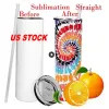US warehouse 24H ship Straight 20oz Sublimation Tumbler Blank 100% 304 Stainless Steel Tumbler Cups Vacuum Insulated 600ml White Tumblers Coffee Mugs