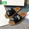 2023 Hausschuhe Designer COE Damen Woody Flat Mule Slide Sandalen Segel Schwarz Weiß Oliv Leinen Beige Rot Rosa Mesh bestickt Strand Slipper Outdoor Slides Damenschuhe