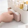 Storage Boxes Bins Case Desktop Container Makeup Organizers Box Cosmetic Ders Double Layer Plastic Jewelry Display Drop Delivery H Dhoio
