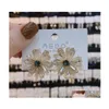 Stud mode sieraden licht luxe kristal daisy bloem oorbellen s925 sier post niche ontwerp drop levering dhrdb