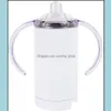 Tazze 12Oz Sublimazione Blank Insated Sippy Cstainless Steel Con Manici Bicchiere Sottovuoto A Doppia Parete Per Bambini E Bambini Drop Delive Dhsvf