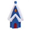 Christmas Decorations Cute Snow House Painted Wooden Decoration For Home With Santa Kids Toys Ornament Year Gift