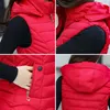 Gilets pour femmes 2023 Femme Slim Zipper Snow Wear Automne Hiver Femmes Gilet à capuche court décontracté coton rembourré sans manches veste veste