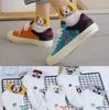 Femmes chaussettes 5 pièces dessin animé Animal chien imprimé carlin drôle Terrier créatif Harajuku motif coton hiver Sox