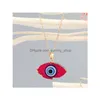 Pendant Necklaces Fashion Jewelry Turkish Symbol Evil Eye Blue Eyes Resin Bead Colorf Necklace Drop Delivery Pendants Dhklg
