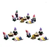 Obiekty dekoracyjne figurki 5/6/9 PCS pijane gnomy krasnolud pijany elf figurka żywica sztuka