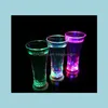 Verres à vin Lumineux Bière Tasse Haute Luminosité Verre Lumières D'eau Colorf Led Tasses À Boire Fête Bar De Nuit Tasses Valentine Cadeau 6 4Jc Otbiv