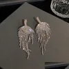 Dangle Chandelier Fashion Jewelry S925 Sier Post Leaf Shape Earrings Exaggerated Women Fl Diamond Tassels Dinner Stud Drop Delivery Dhnum