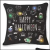 Kissenbezug Halloween Led Castle Kürbis Gewürz Leuchtendes Zuhause Sofa Dekorativer Überwurf 45 x 45 cm Drop Lieferung Gartentextilien Bettwäsche Supp DHRW8