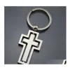 Party Favor Cross Key Ring Metal originalitet Rotertable Keys Buckle Church Gift Home Car Portable Design 2 5KD H1 Drop Delivery Garde OT0NA