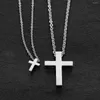 Pendant Necklaces JHSL Mini Small Cross Pendants Girl's Gift Women Christian Black Rose Gold Color Stainless Steel Chain Fashion Jewelry