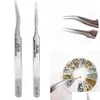 Equipamento de arte da unha por atacado 1 PC Curva reta Tweezers Cinelaash Extension Tool Rhinestone Paillette Nipper para unhas de acrílico diy g dhut6