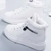 Stövlar 2023 Nya vinterkvinnors fotled varma päls vulkaniserade skor sneakers avslappnad platt snörning upp snö 221215