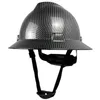 Patrón de fibra de carbono Brim Full Hard Hat para ingeniero Construcción Gorra de trabajo Hombres ANSI HDPE Casco de seguridad Sombrilla