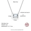 Moissanite Emerald Cut Pendant Necklaces Unique Design Classic Women Wedding Link Chain Necklace Fine Jewelry For Party