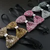 Bow Ties Shining Tie Crystal Bling Butterfly Knot Blazer Diamond Men Wedding Party Bridegroom Bowtie Suits 18colors