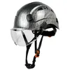 Kolfibermönster Säkerhetshjälm med skyddsglasögon Visor Fashion Industrial Work Construction Hard Hat For Engineer Cap Men