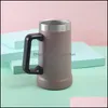 Mugs 24oz bier mok met handgreep roestvrij staal 304 dubbele wand tuimelaar opgelegd reis koffiekopje drop levering home tuin keuken d dholh