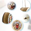 Kerstdecoraties Kerstmis Ronde Santa Claus Ornamenten Accessoires LED LICHT Hangende Decor Boom Wood Luminous Decoratie