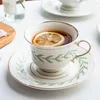 Tazas, platillos, taza de café de cerámica moderna, juego de tazas de té de la tarde de porcelana de lujo Simple, juegos de tazas para el hogar y la Oficina