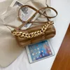 Borse a tracolla bianche semplici per le donne Borse firmate Crossbody cilindrico Ladies Golden Chain Messenger Vintage Sac 230116