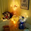 Party Decoratie 1Set Led Luminous Rose Balloon Transparante heliumglow Bobo Ballon Valentines Bouquet Gift Bag Wedding Verjaardag